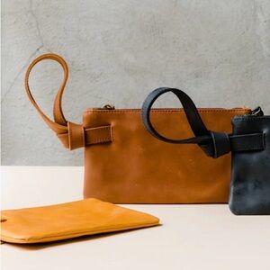 Able Brown Leather Wristlet